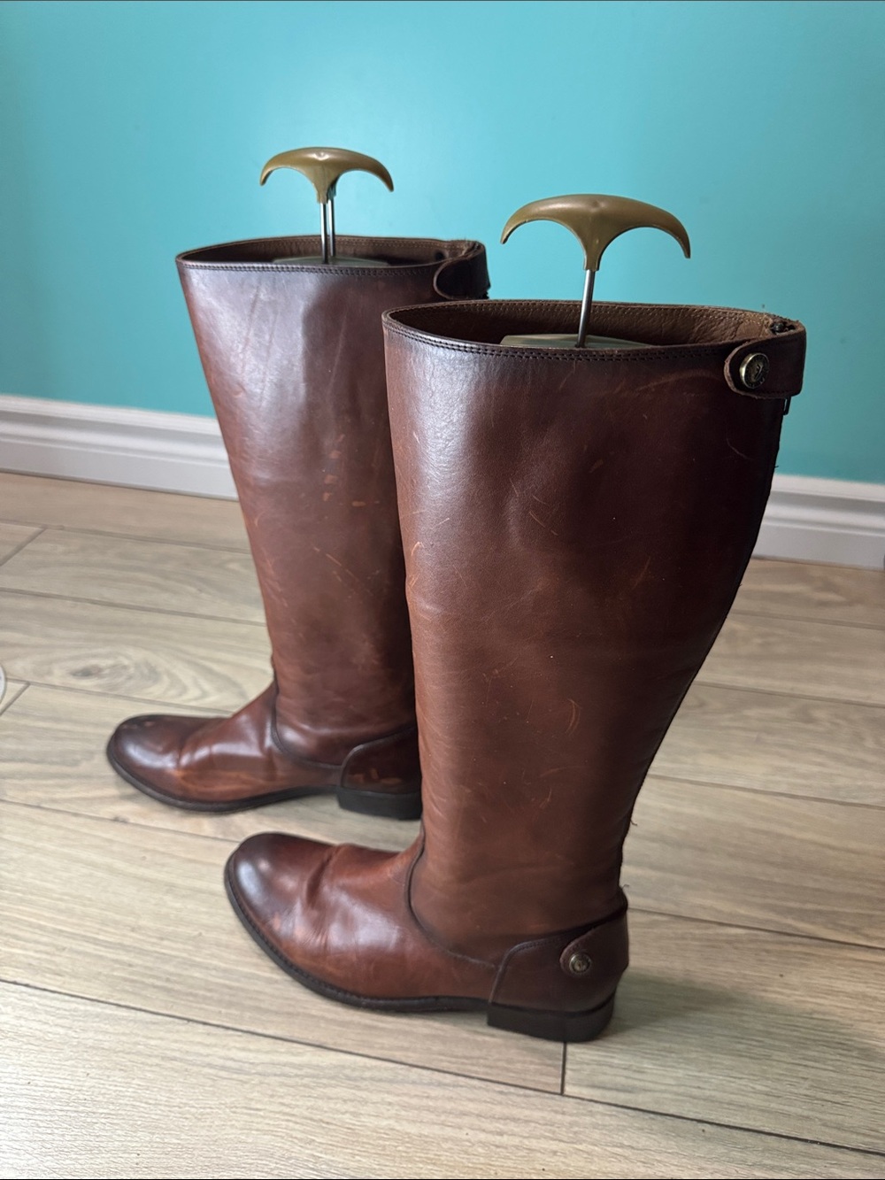 Frye Mellissa  Brown Leather Boots